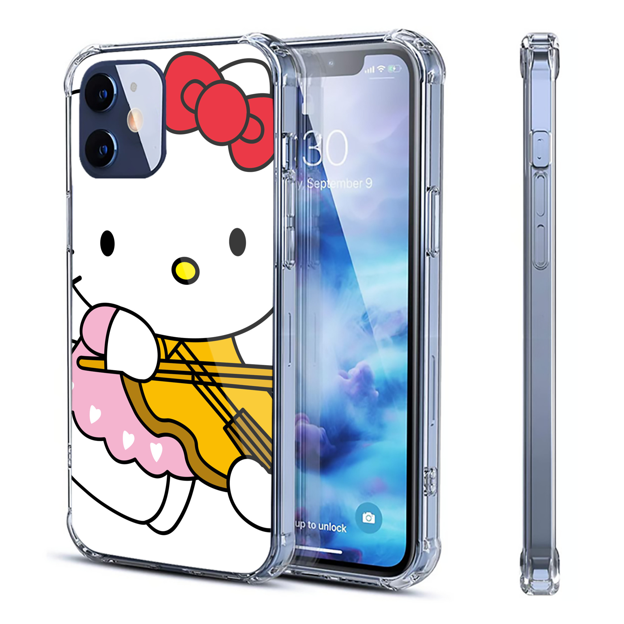 （画像用） Hello Kitty ハローキティ 【iPhone 12シリーズ対応】透明スマホケース（クリアソフトケース）